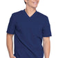 Heren T-shirt met V-hals met gebreide panelen en 2-way stretch