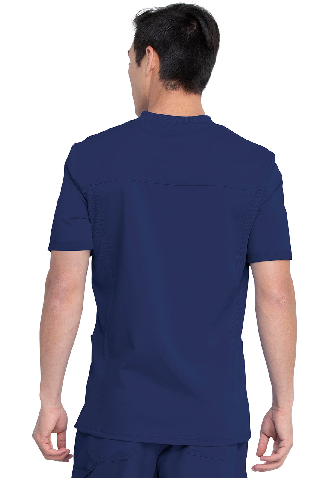 Heren T-shirt met V-hals met gebreide panelen en 2-way stretch