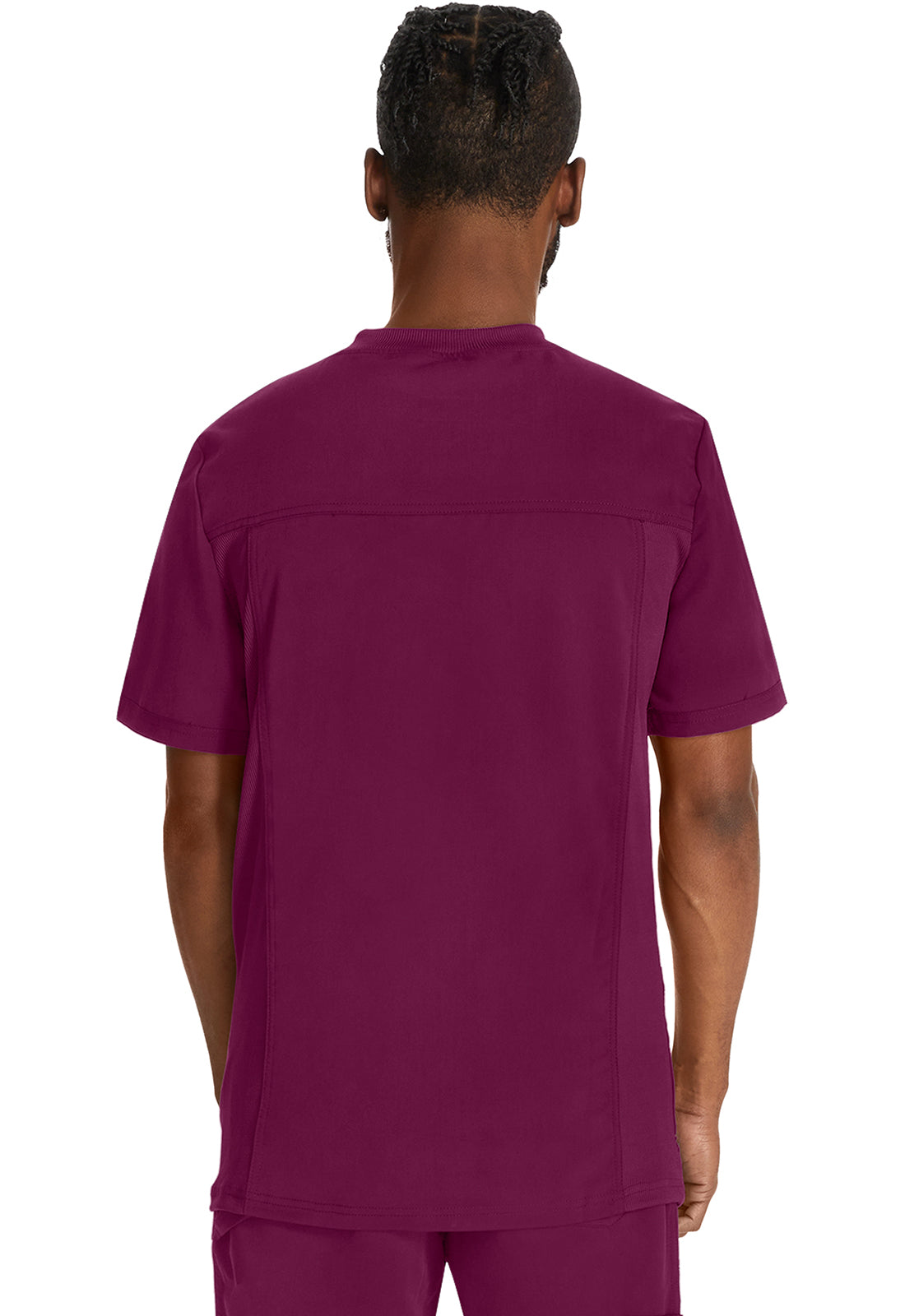 Heren T-shirt met V-hals met gebreide panelen en 2-way stretch