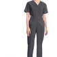Broek met natuurlijke taille en taps toelopende pijpen dames met elastische tailleband en cargozakken DKE86106