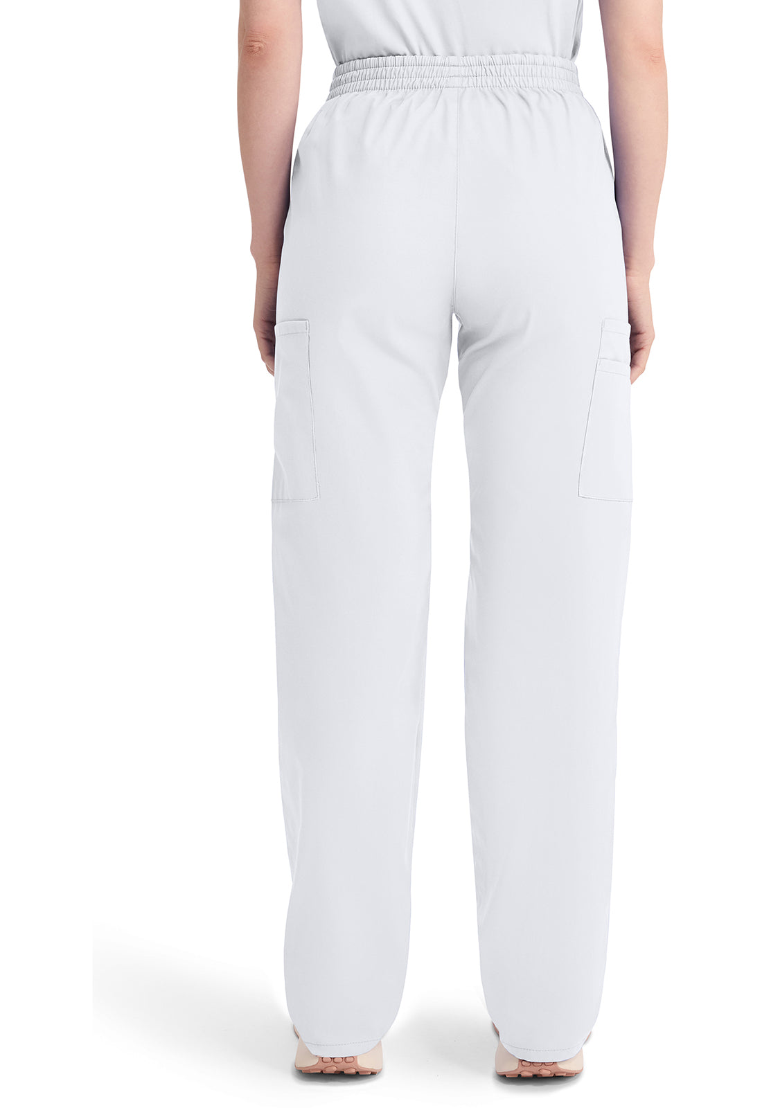 Broek met natuurlijke taille en taps toelopende pijpen dames met elastische tailleband en cargozakken DKE86106