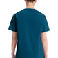 Top met V-hals in Caribisch blauw dames met modern classic pasvorm en zijsplitten DKE86706