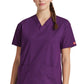 Top met V-hals in Caribisch blauw dames met modern classic pasvorm en zijsplitten DKE86706