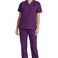 Top met V-hals in Caribisch blauw dames met modern classic pasvorm en zijsplitten DKE86706