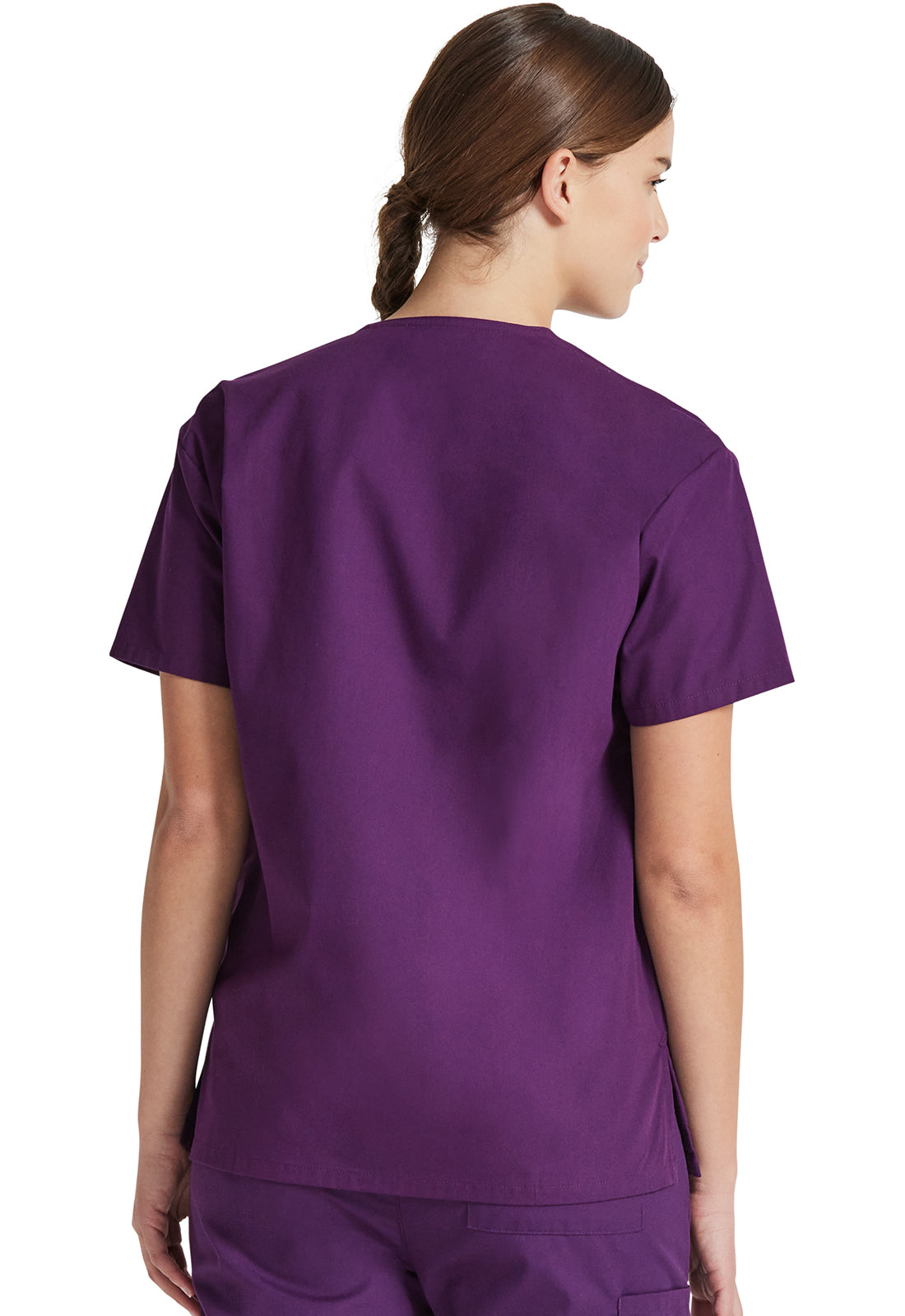 Top met V-hals in Caribisch blauw dames met modern classic pasvorm en zijsplitten DKE86706