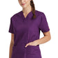 Top met V-hals in Caribisch blauw dames met modern classic pasvorm en zijsplitten DKE86706