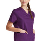 Top met V-hals in Caribisch blauw dames met modern classic pasvorm en zijsplitten DKE86706
