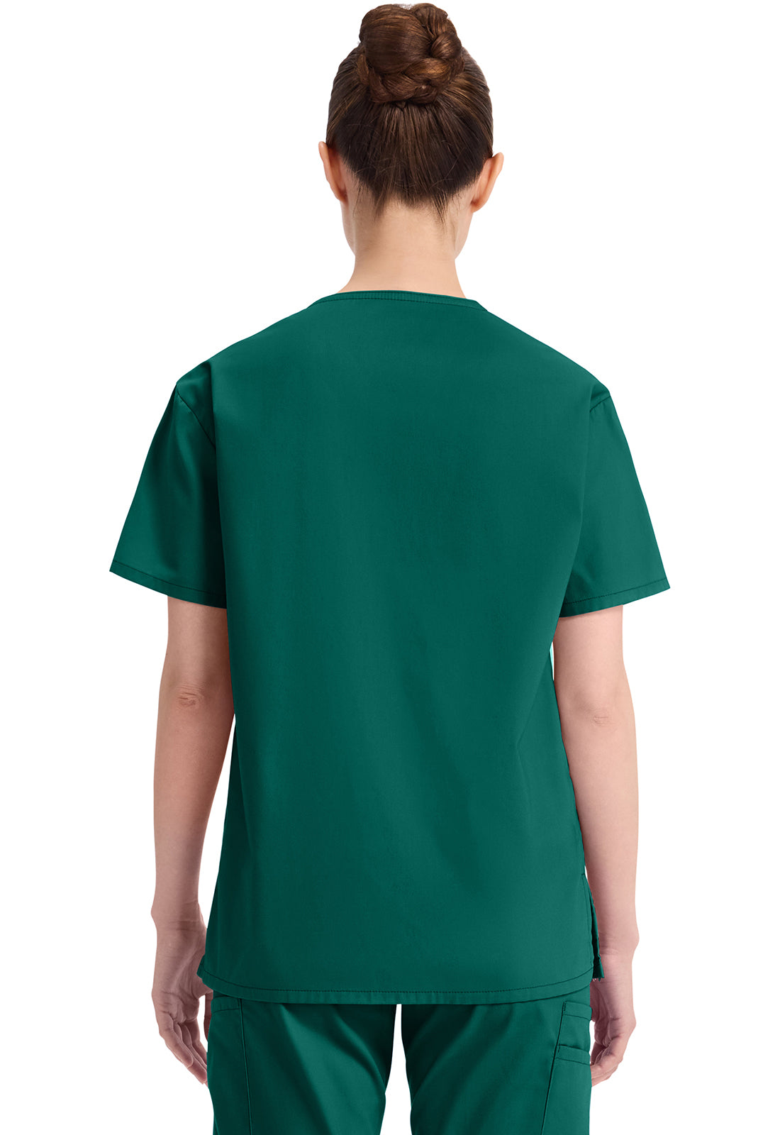 Top met V-hals in Caribisch blauw dames met modern classic pasvorm en zijsplitten DKE86706