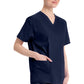 Top met V-hals in Caribisch blauw dames met modern classic pasvorm en zijsplitten DKE86706