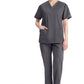 Top met V-hals in Caribisch blauw dames met modern classic pasvorm en zijsplitten DKE86706