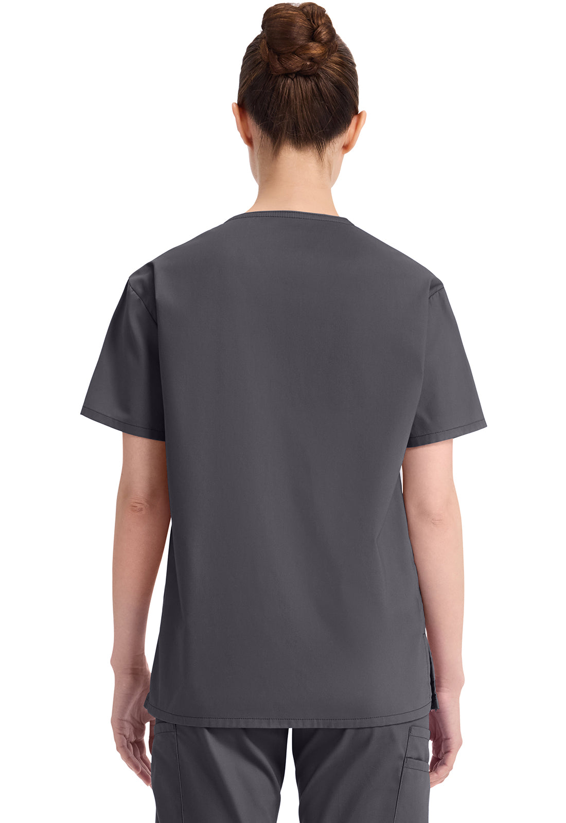 Top met V-hals in Caribisch blauw dames met modern classic pasvorm en zijsplitten DKE86706