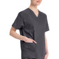 Top met V-hals in Caribisch blauw dames met modern classic pasvorm en zijsplitten DKE86706