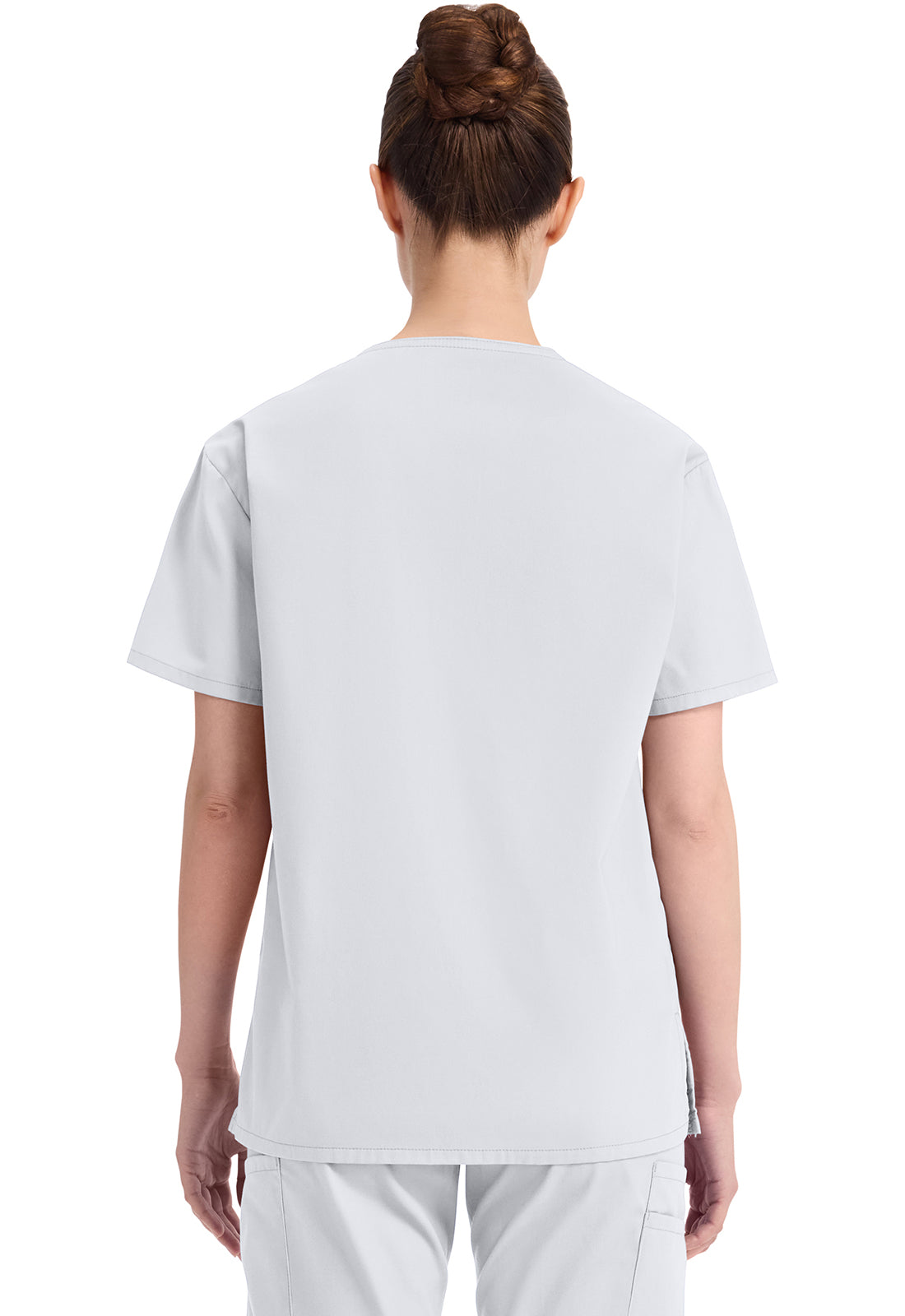 Top met V-hals in Caribisch blauw dames met modern classic pasvorm en zijsplitten DKE86706