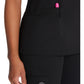 Top met V-hals en ribgebreide panelen dames met contemporary fit en stretchstof