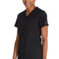 Top met V-hals en ribgebreide panelen dames met contemporary fit en stretchstof