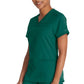 Top met V-hals en ribgebreide panelen dames met contemporary fit en stretchstof