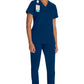 Top met V-hals en ribgebreide panelen dames met contemporary fit en stretchstof