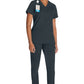 Top met V-hals en ribgebreide panelen dames met contemporary fit en stretchstof