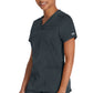Top met V-hals en ribgebreide panelen dames met contemporary fit en stretchstof