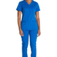 Top met V-hals en ribgebreide panelen dames met contemporary fit en stretchstof