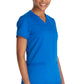 Top met V-hals en ribgebreide panelen dames met contemporary fit en stretchstof