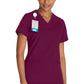 Top met V-hals en ribgebreide panelen dames met contemporary fit en stretchstof