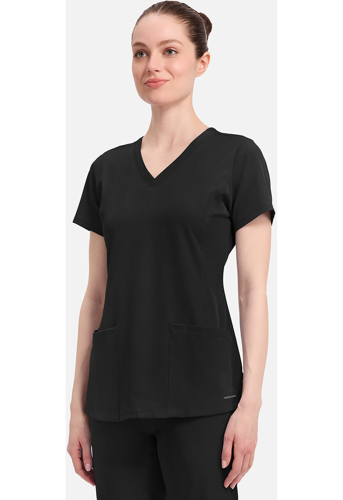 Monica Top dames met V-hals en moderne pasvorm met stretchmateriaal