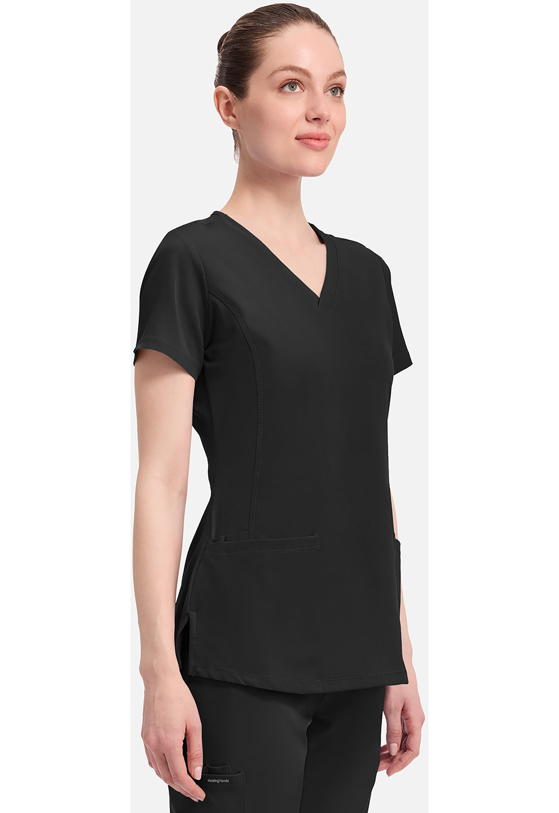 Monica Top dames met V-hals en moderne pasvorm met stretchmateriaal