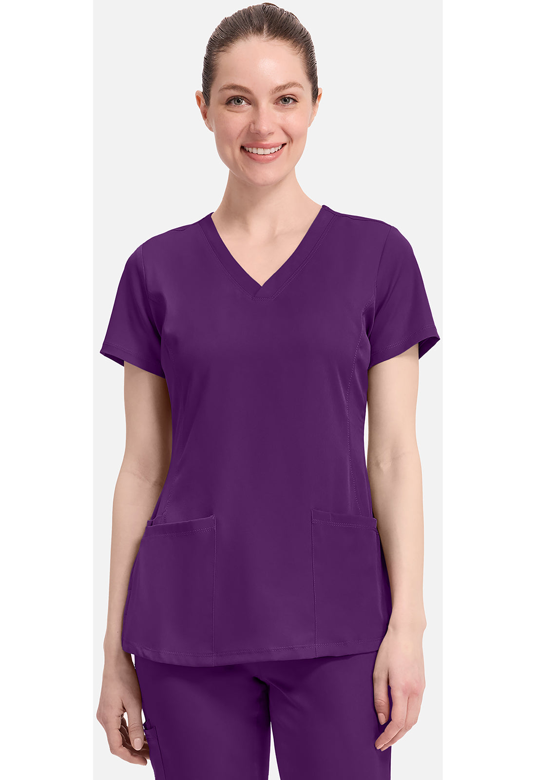 Monica Top dames met V-hals en moderne pasvorm met stretchmateriaal