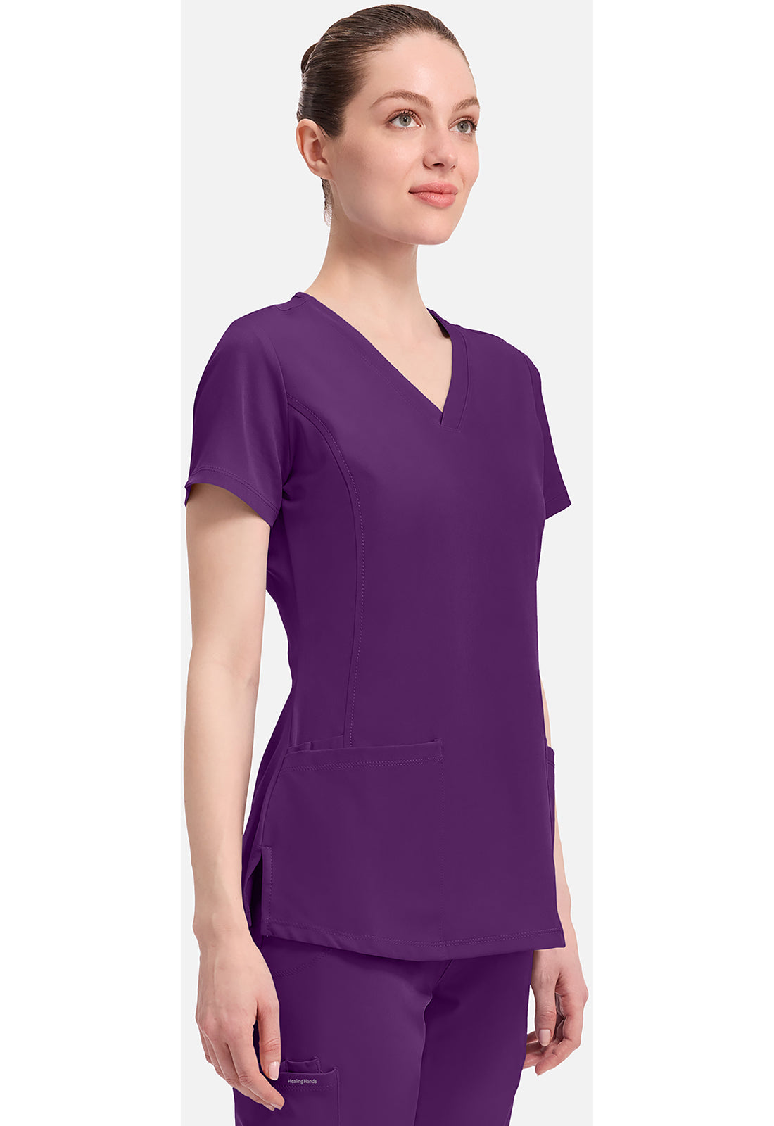 Monica Top dames met V-hals en moderne pasvorm met stretchmateriaal