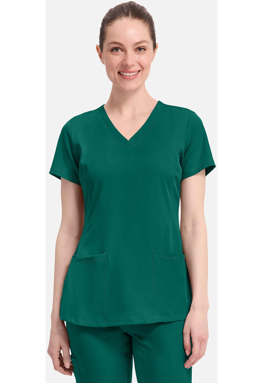 Monica Top dames met V-hals en moderne pasvorm met stretchmateriaal