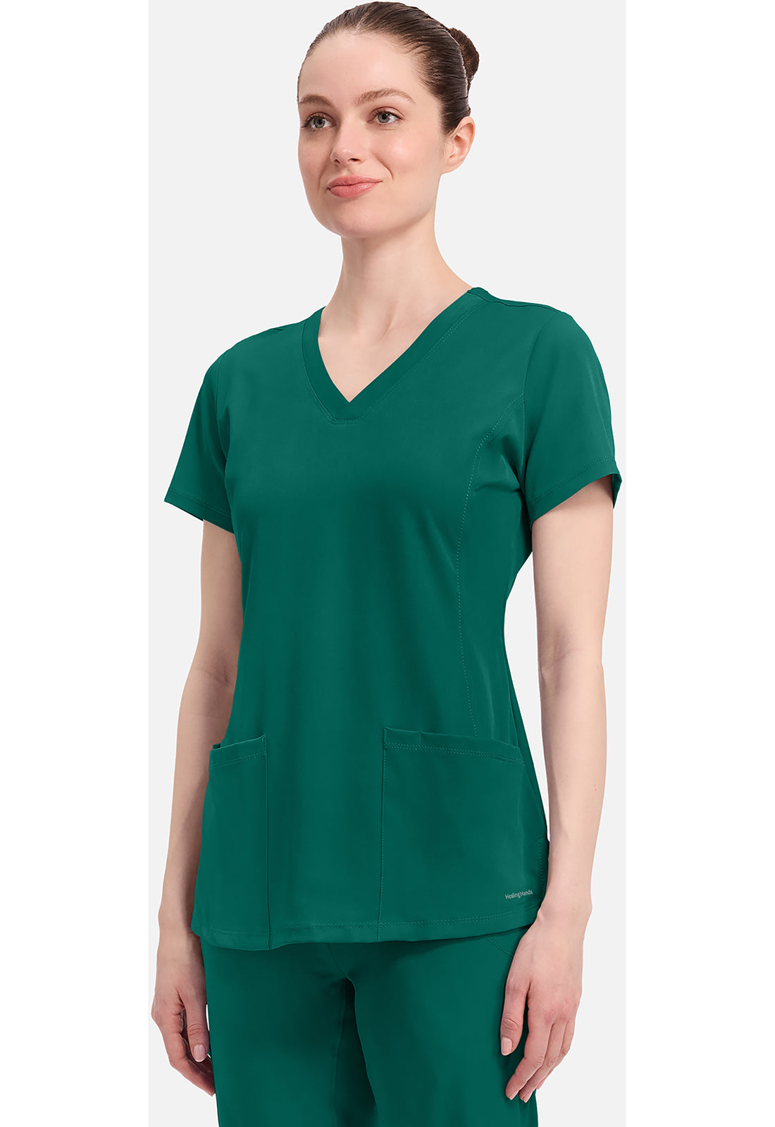 Monica Top dames met V-hals en moderne pasvorm met stretchmateriaal