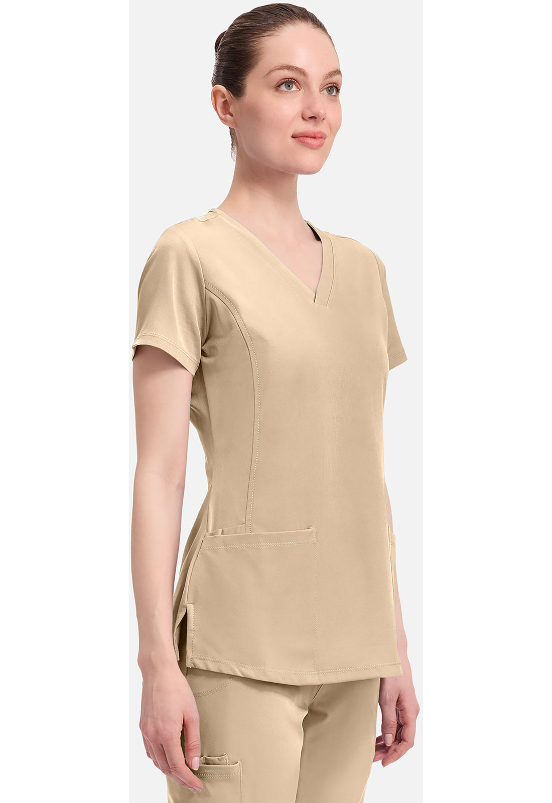 Monica Top dames met V-hals en moderne pasvorm met stretchmateriaal