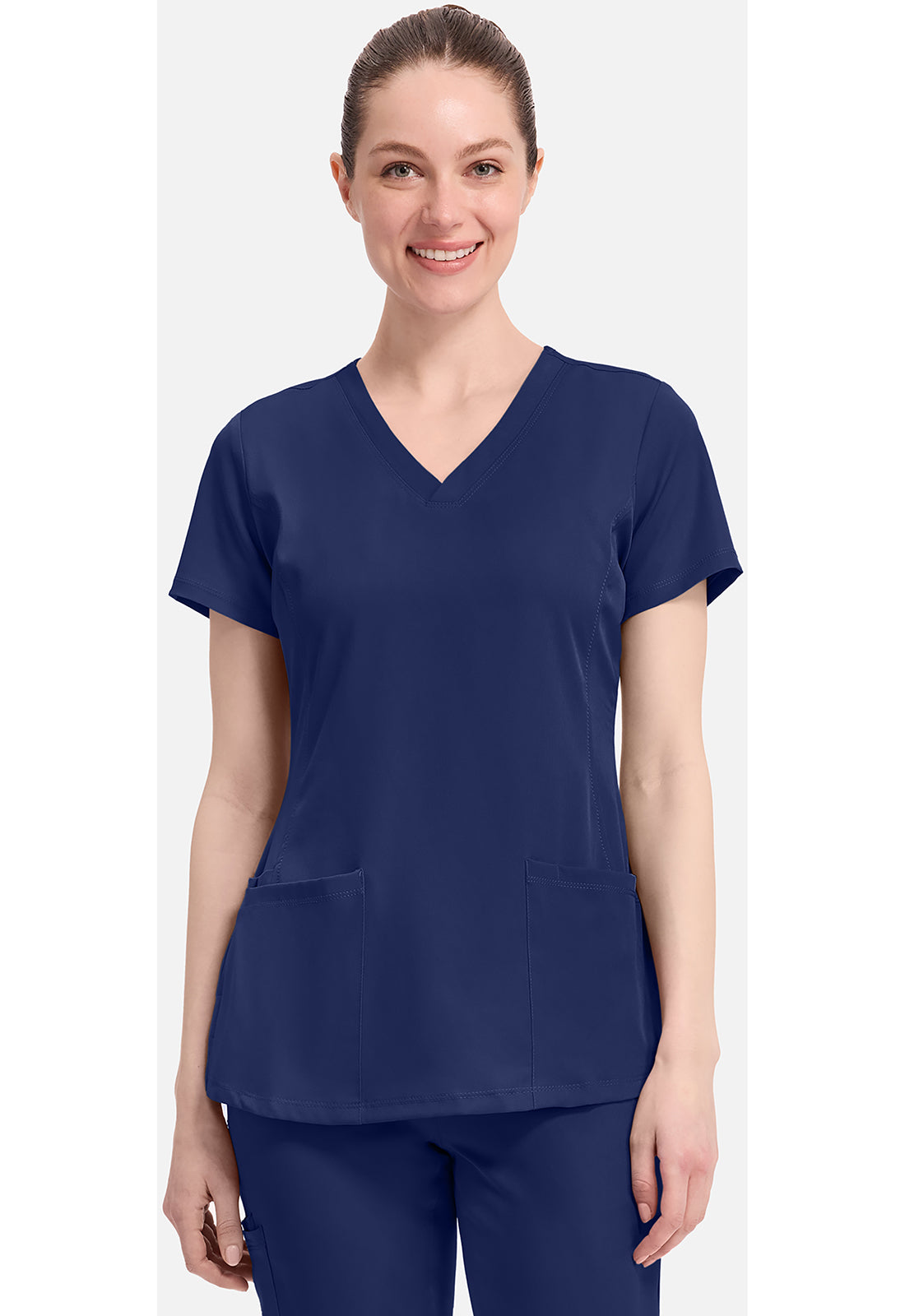 Monica Top dames met V-hals en moderne pasvorm met stretchmateriaal