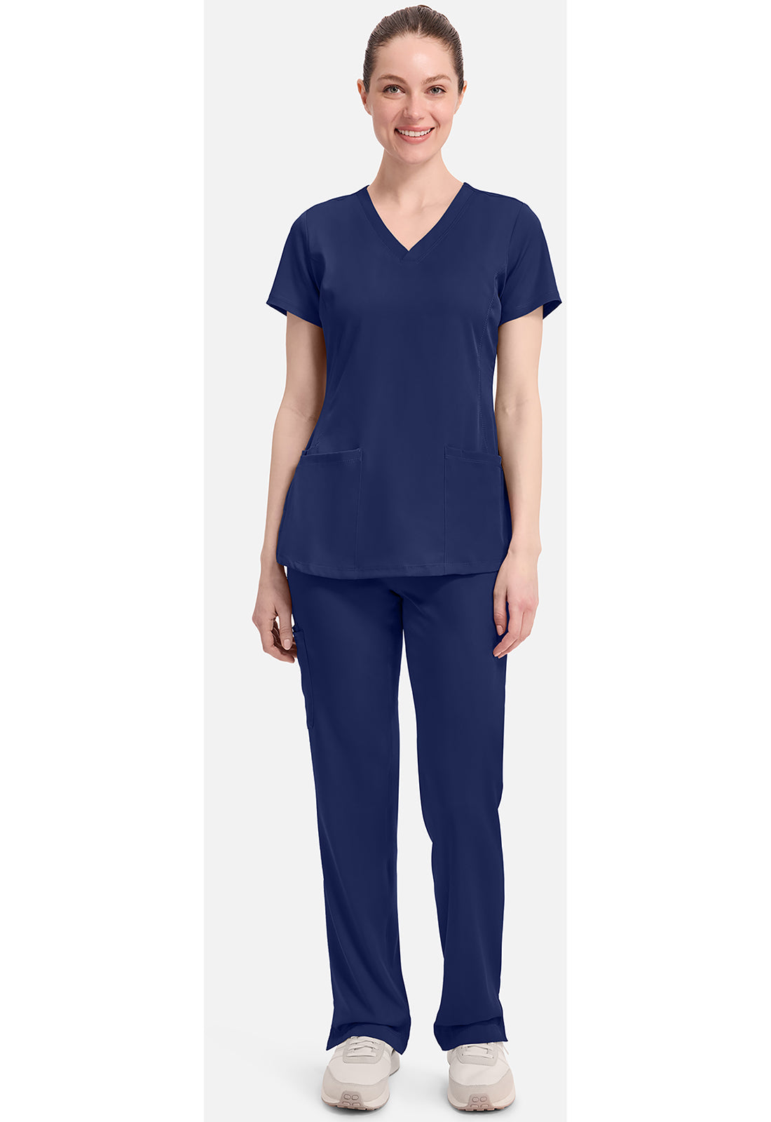 Monica Top dames met V-hals en moderne pasvorm met stretchmateriaal