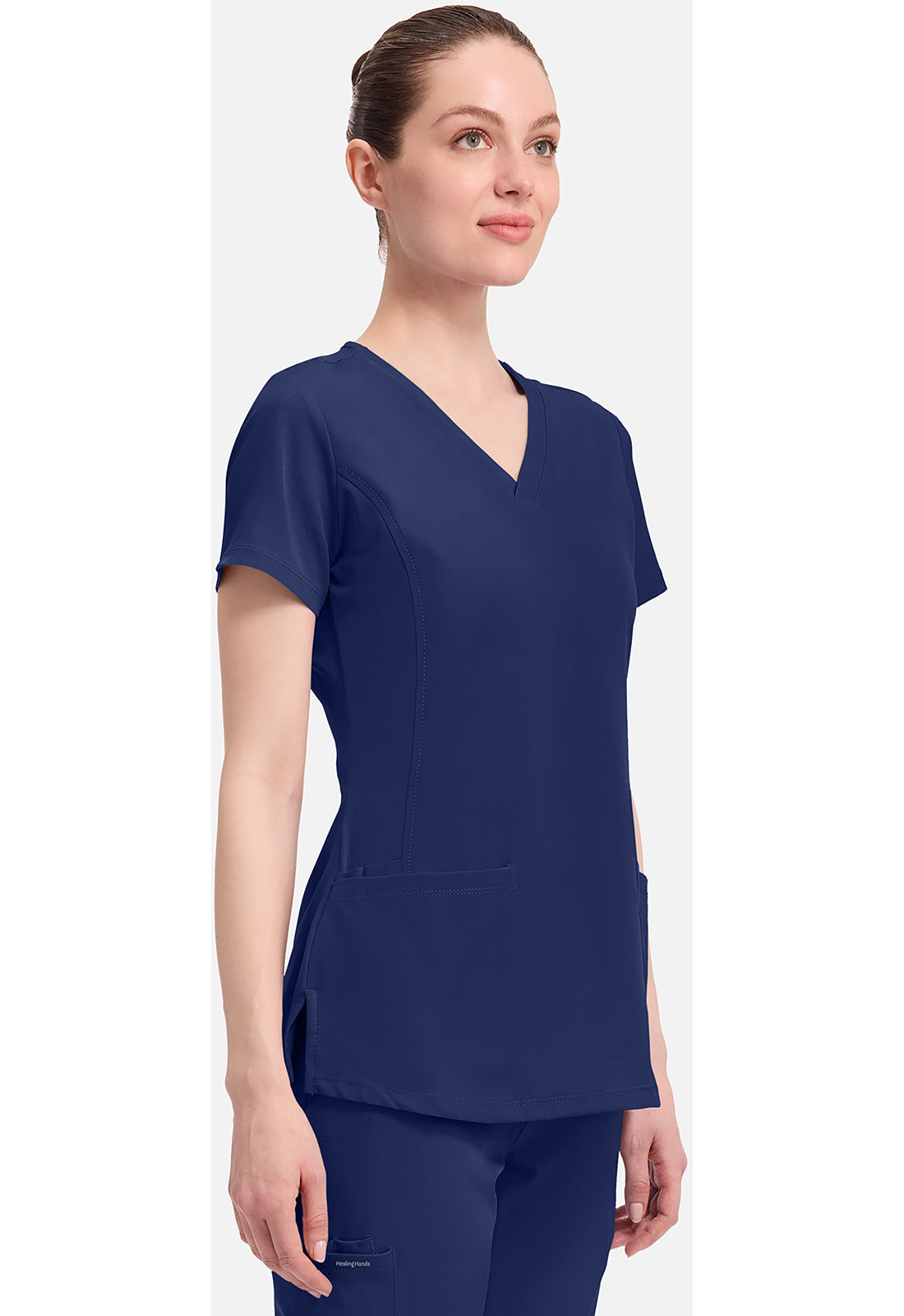 Monica Top dames met V-hals en moderne pasvorm met stretchmateriaal