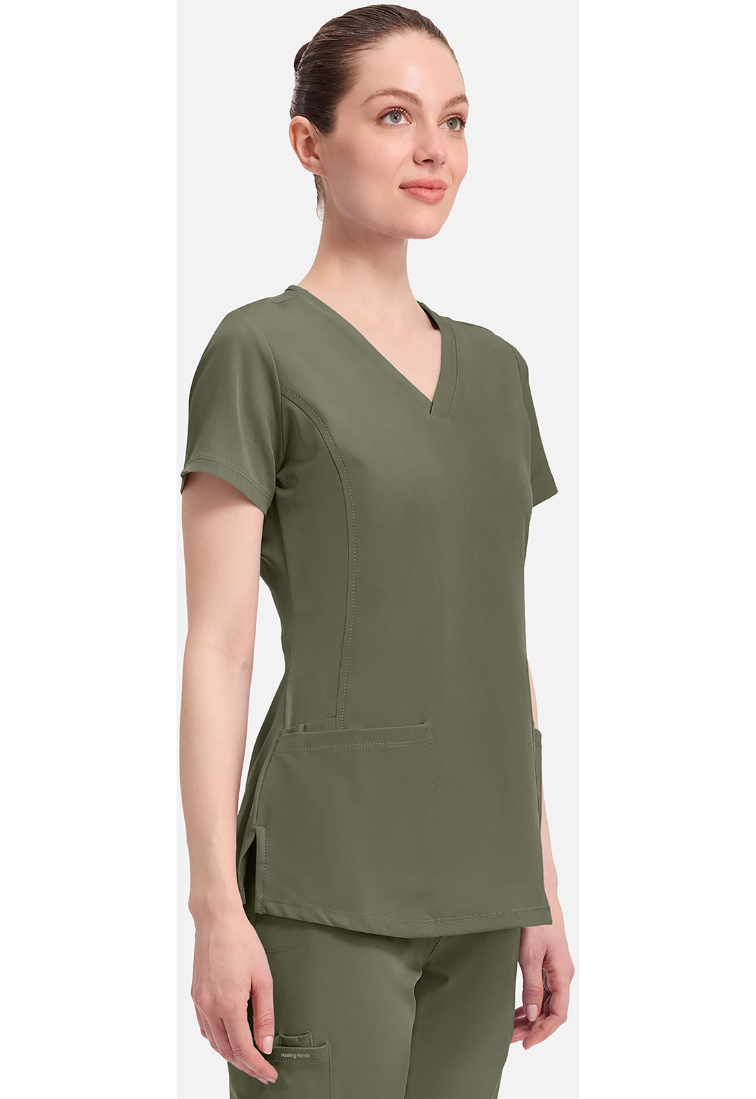 Monica Top dames met V-hals en moderne pasvorm met stretchmateriaal
