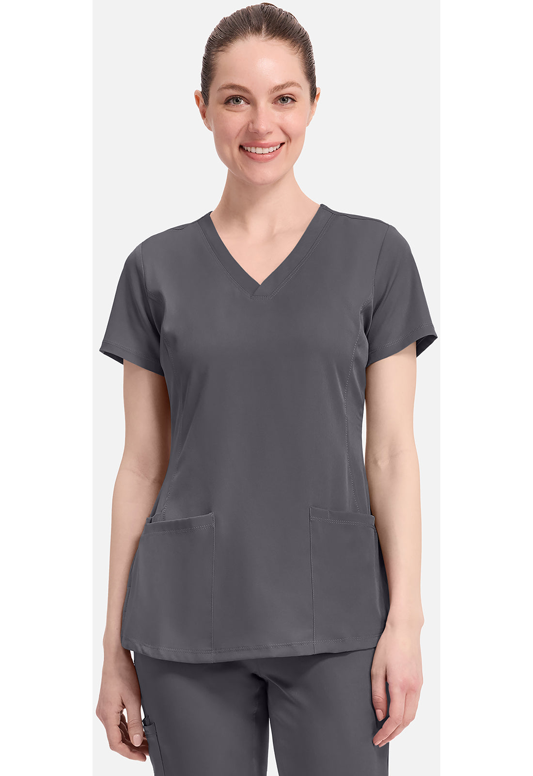 Monica Top dames met V-hals en moderne pasvorm met stretchmateriaal