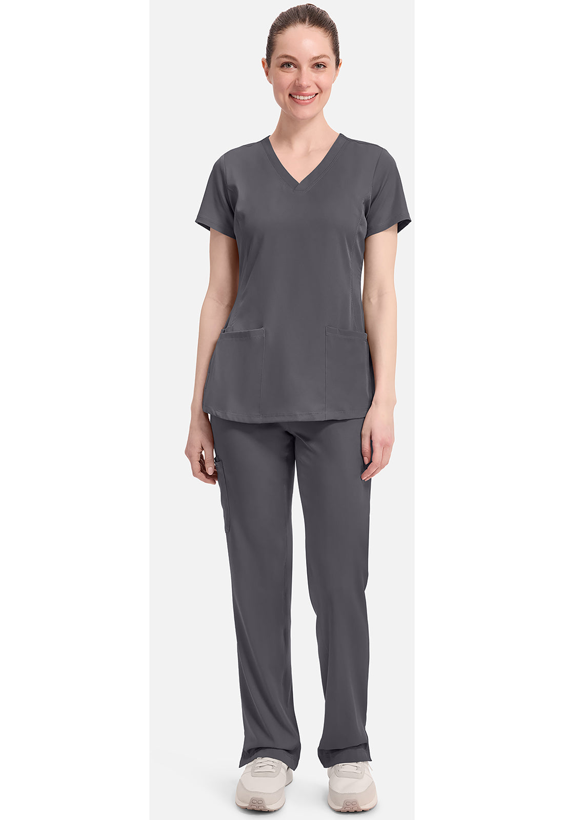 Monica Top dames met V-hals en moderne pasvorm met stretchmateriaal