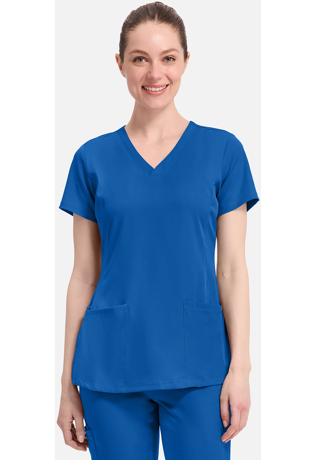 Monica Top dames met V-hals en moderne pasvorm met stretchmateriaal