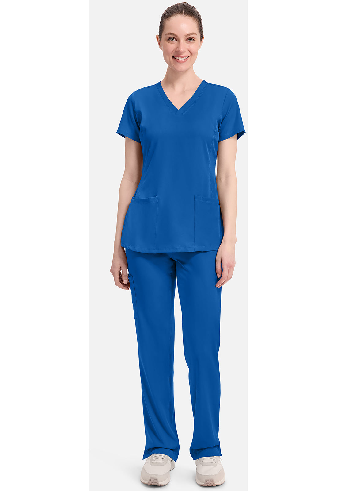 Monica Top dames met V-hals en moderne pasvorm met stretchmateriaal
