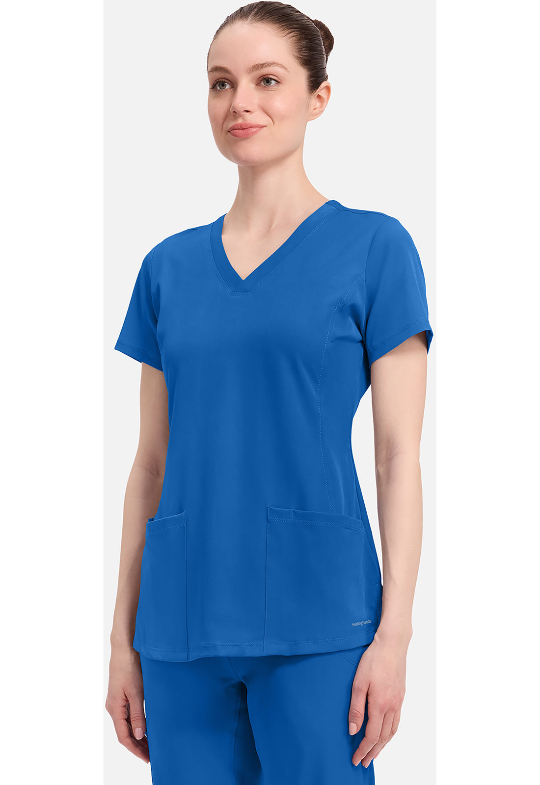 Monica Top dames met V-hals en moderne pasvorm met stretchmateriaal
