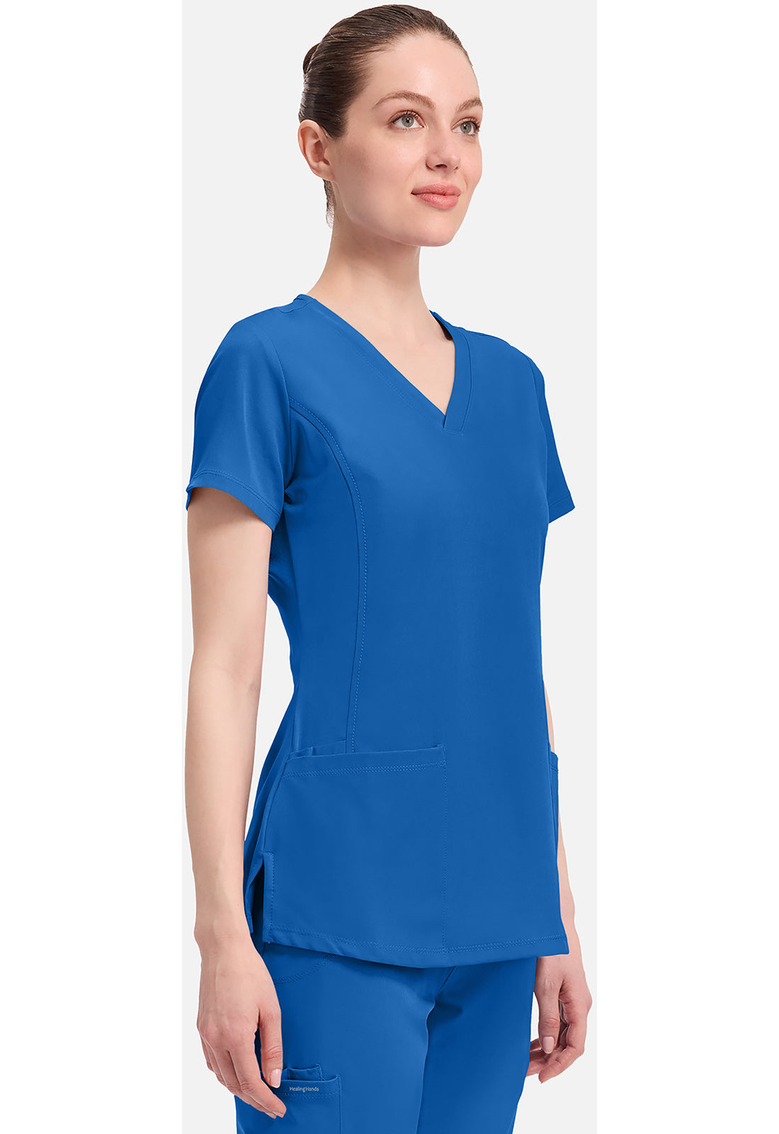 Monica Top dames met V-hals en moderne pasvorm met stretchmateriaal