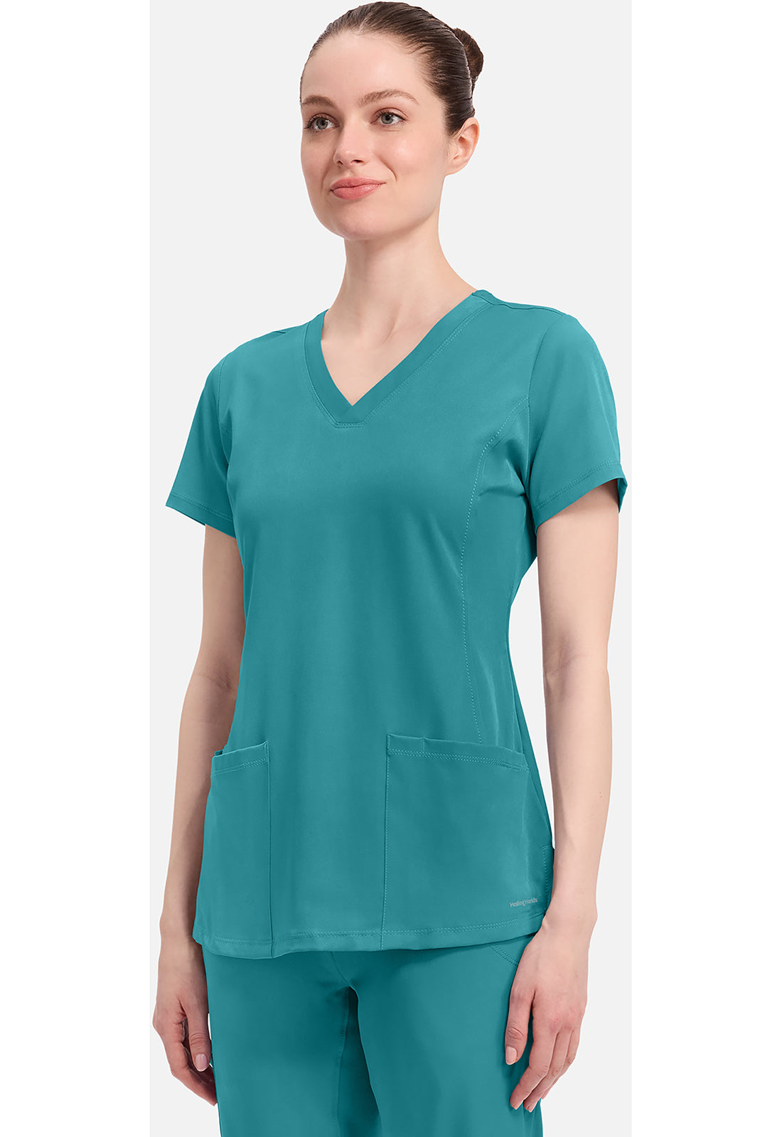 Monica Top dames met V-hals en moderne pasvorm met stretchmateriaal