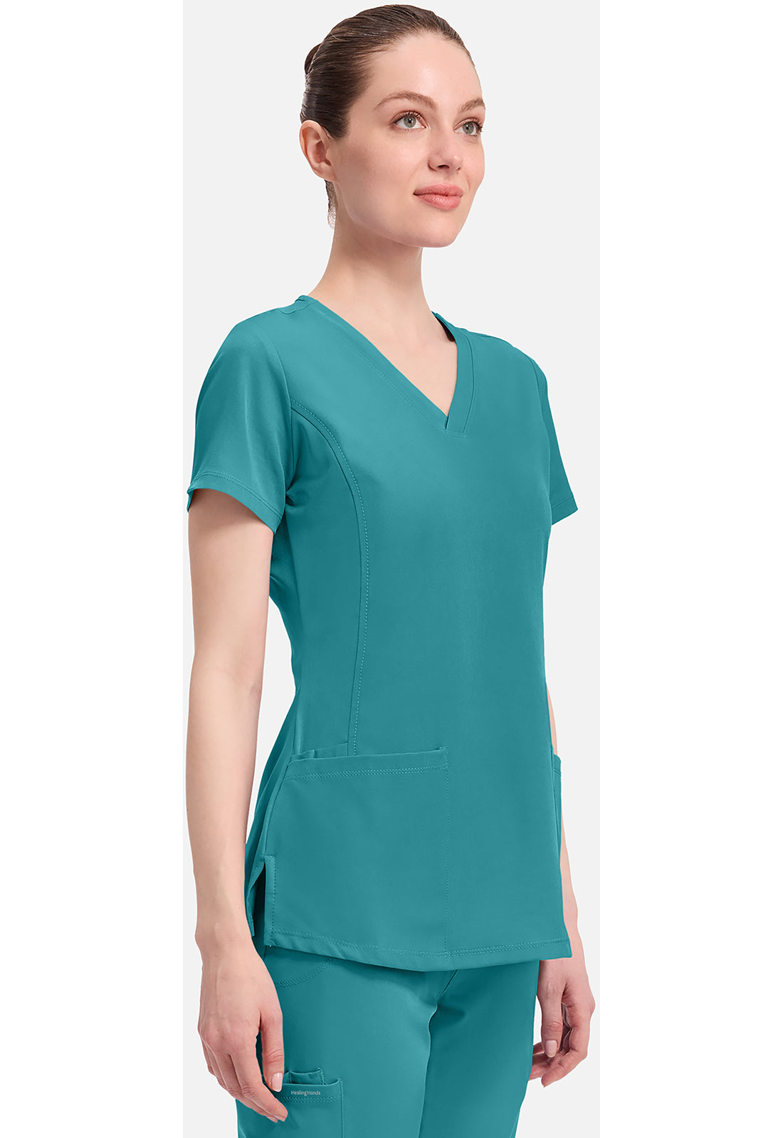 Monica Top dames met V-hals en moderne pasvorm met stretchmateriaal