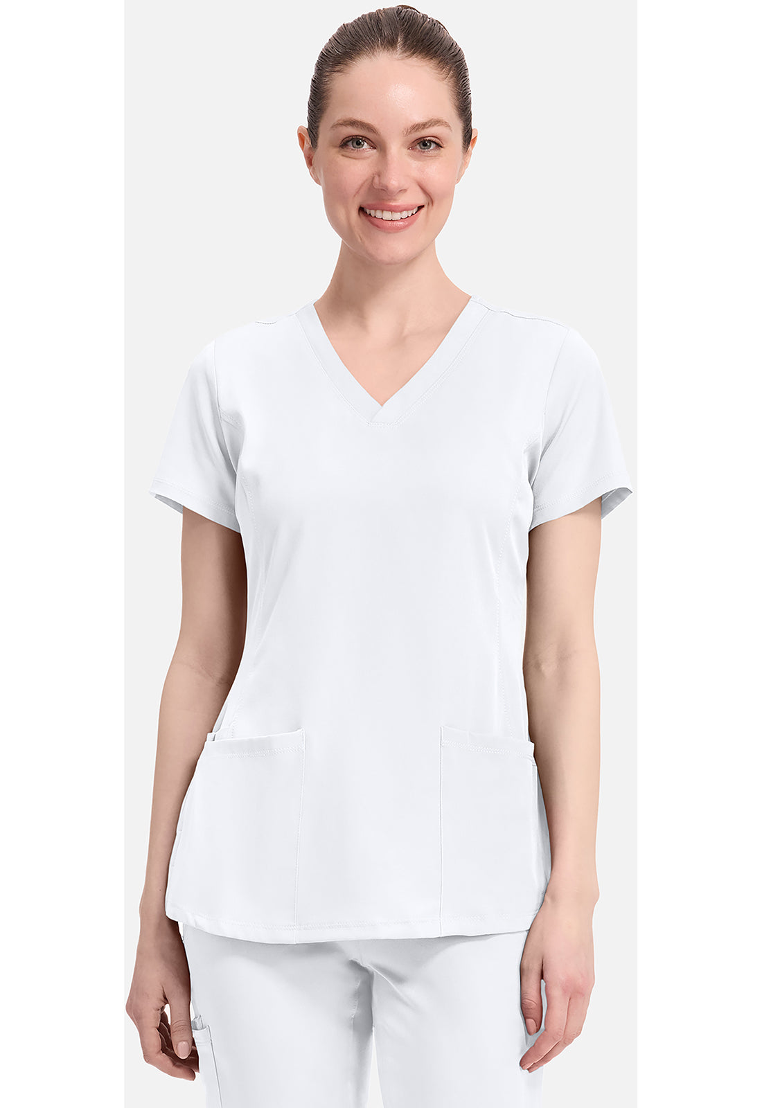 Monica Top dames met V-hals en moderne pasvorm met stretchmateriaal
