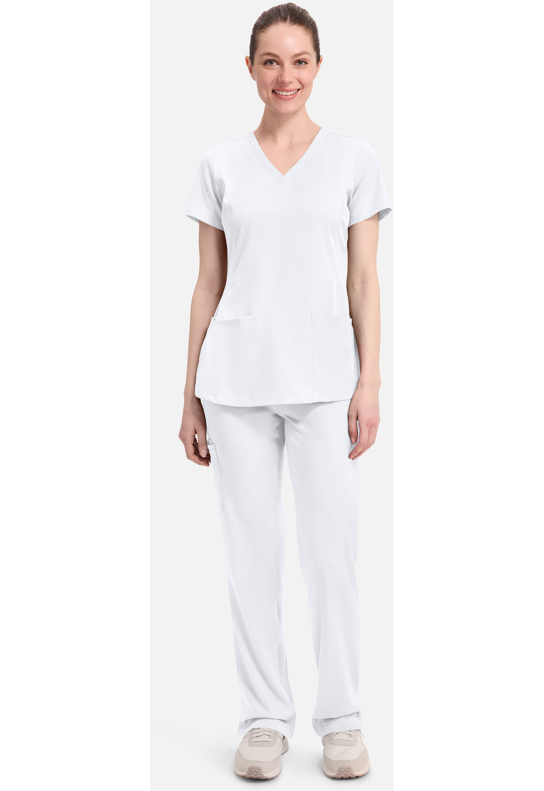 Monica Top dames met V-hals en moderne pasvorm met stretchmateriaal