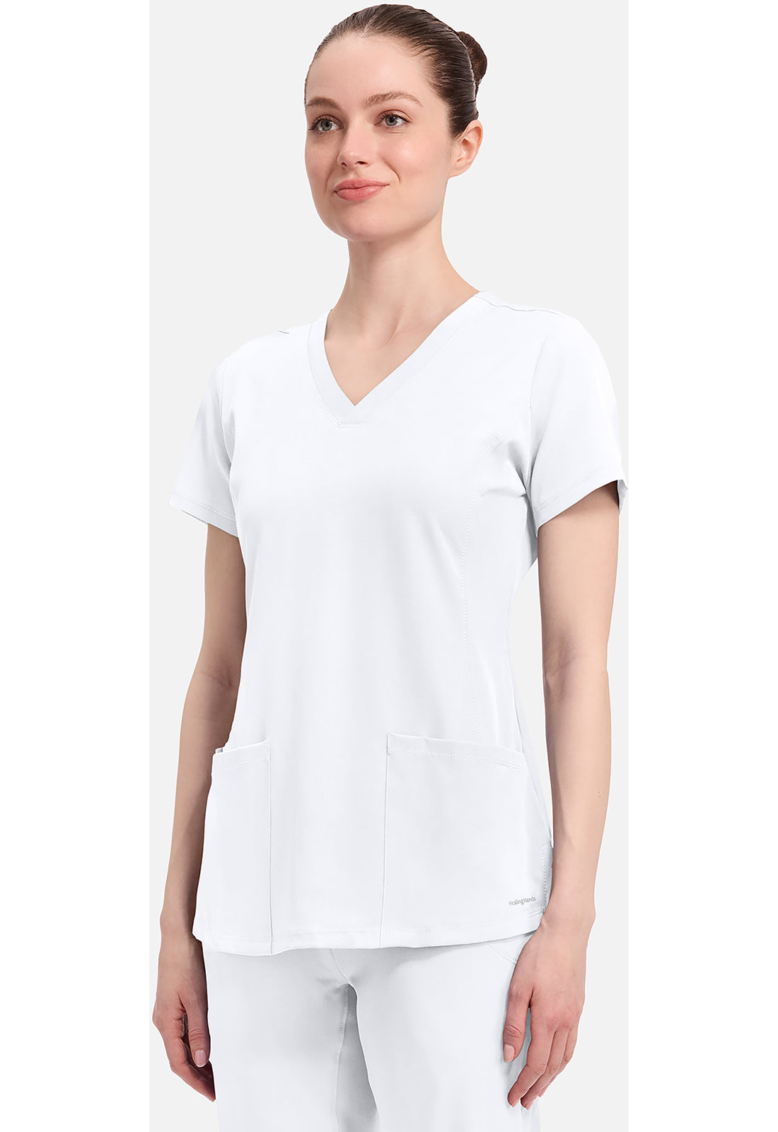 Monica Top dames met V-hals en moderne pasvorm met stretchmateriaal
