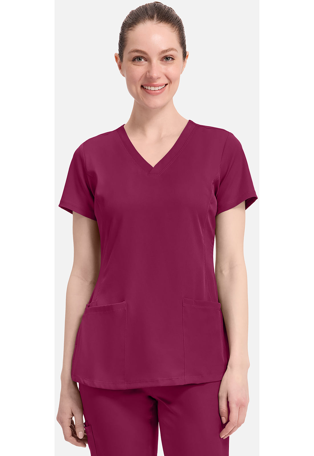 Monica Top dames met V-hals en moderne pasvorm met stretchmateriaal