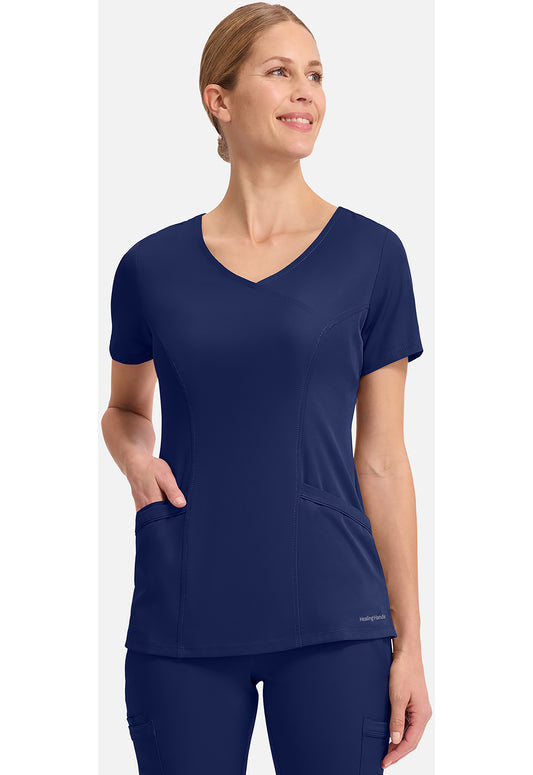 Madison top dames met overslaglook en moderne pasvorm